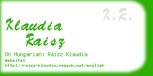 klaudia raisz business card